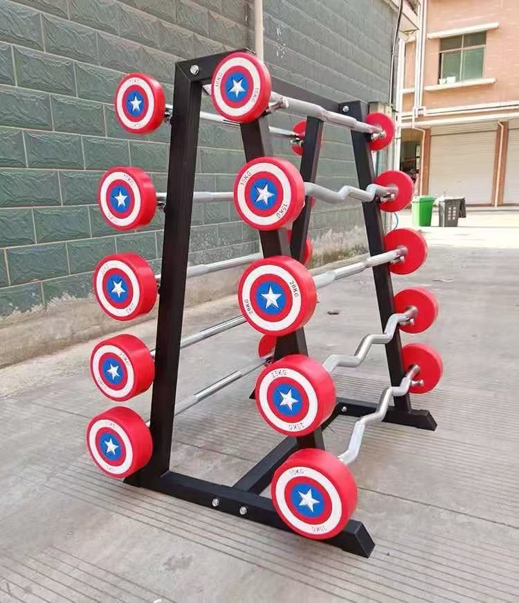 Captain America fixed barbells