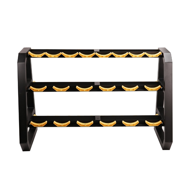 Three-Tier Hex Dumbbell Rack – 10 Pairs